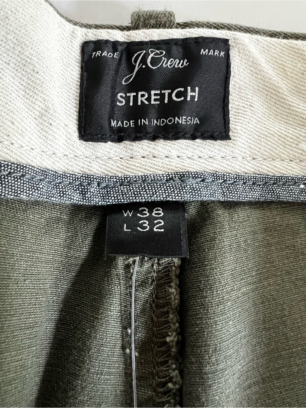 J. Crew Men's Olive Green Stretch Chino Pants 38. New with tags - Picture 5 of 13
